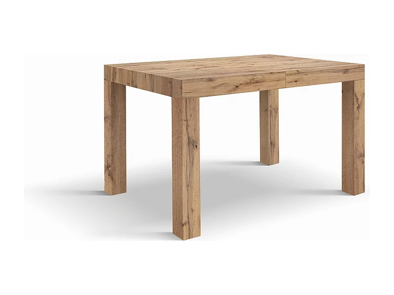 Table en bois, effet chêne, ext.120x80-200x80cm - BAROLO