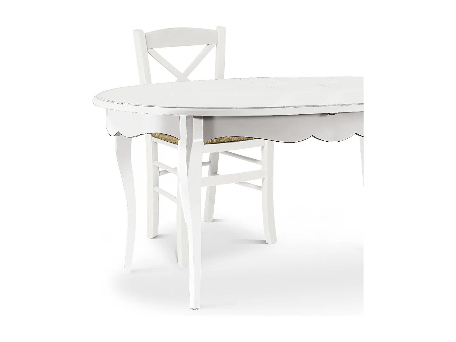 Table en bois blanc 80x80 cm - SANTA CROCE