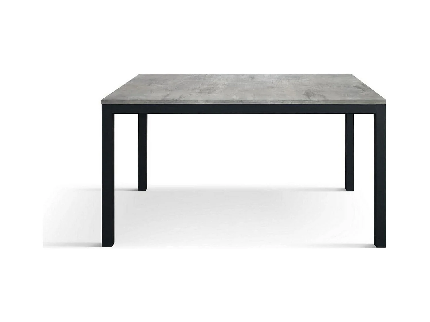 Holztisch, betongrau, anthrazitfarbenes Untergestell, 160x90-210x90cm Länge - TROPEA