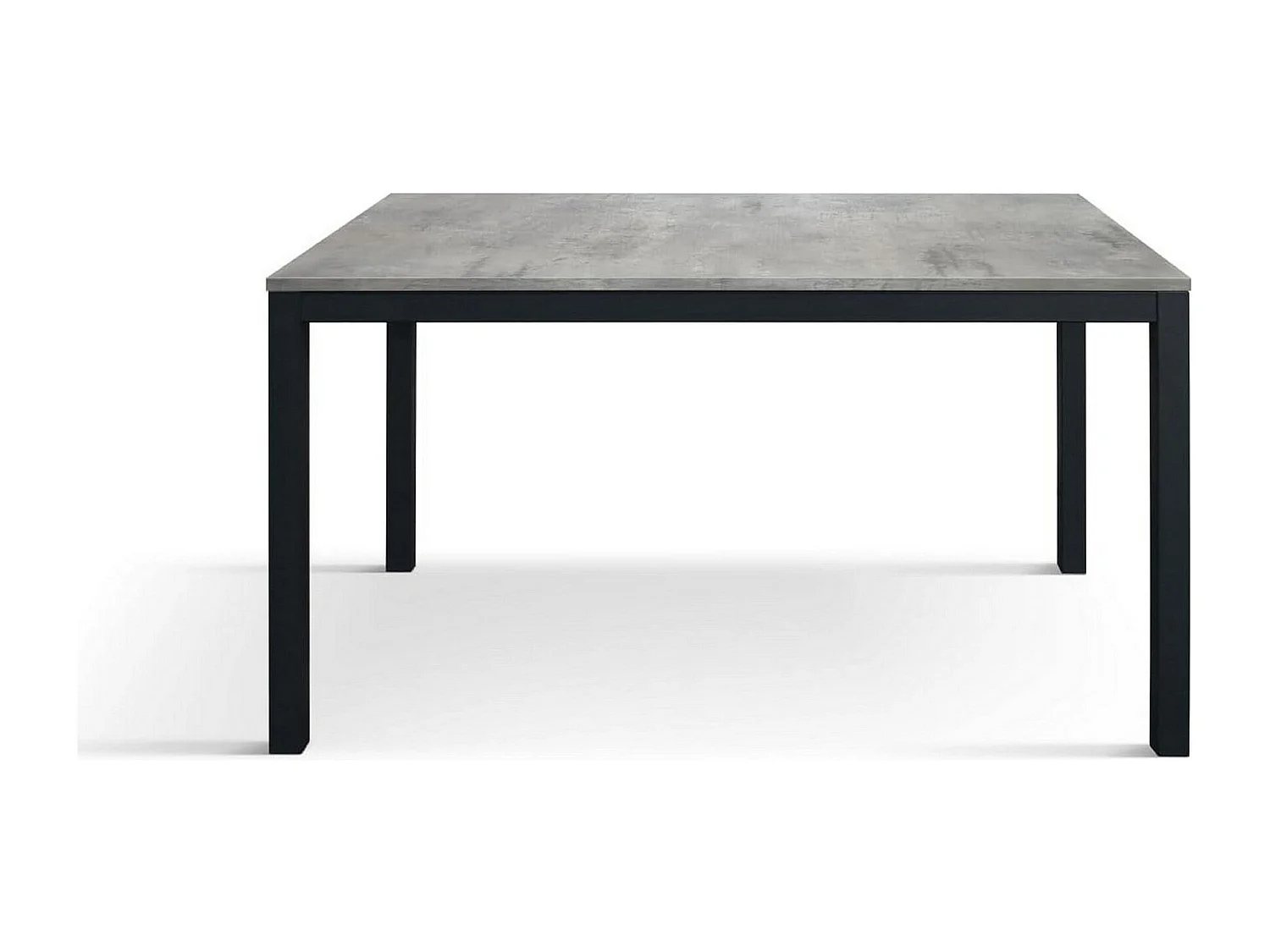 Table en bois, gris béton, base anthracite, 160x90-210x90cm de longueur - TROPEA