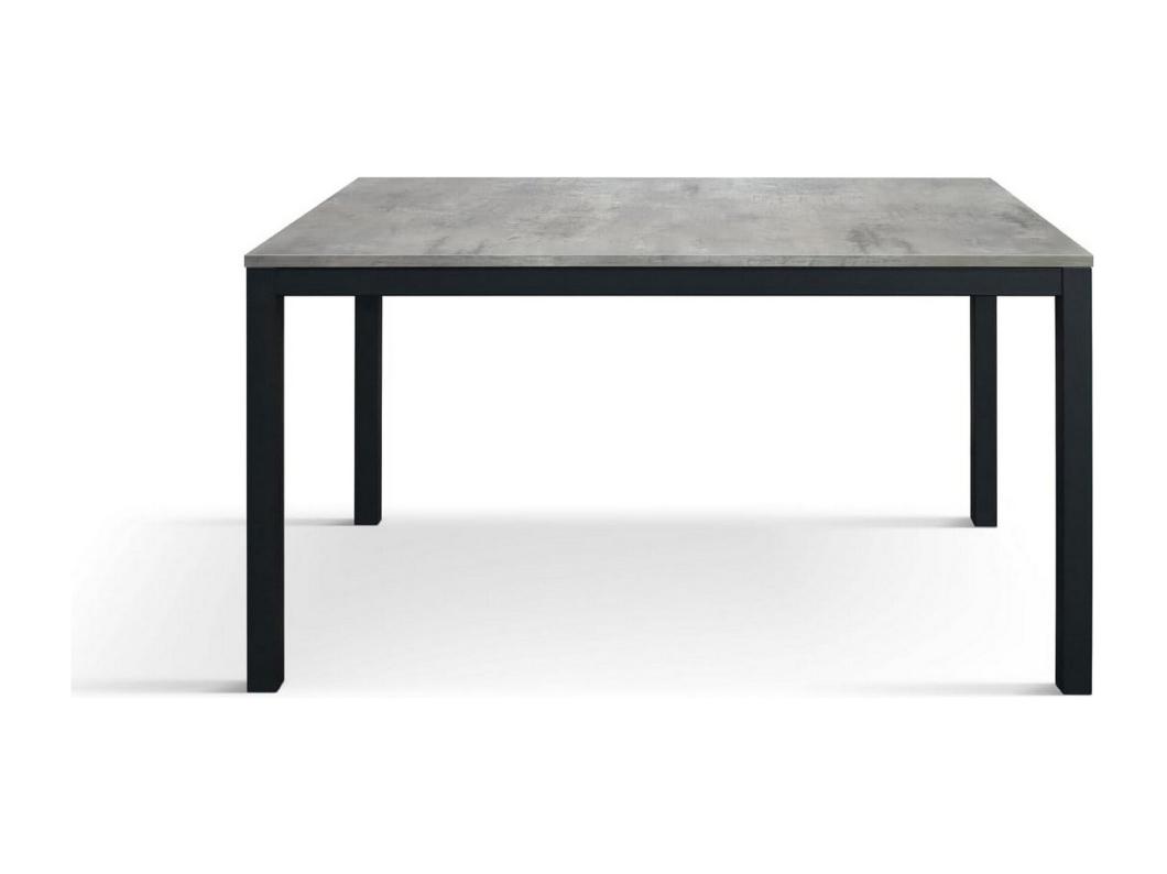 Drewniany stół, szary beton, antracytowa podstawa, 160x90-210x90cm długości - TROPEA