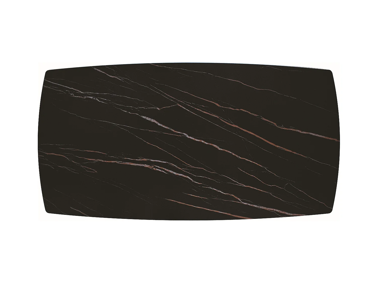 Table en vitrocéramique noire dorée, pieds en métal bronze 180x90-260x90cm - FIGARI