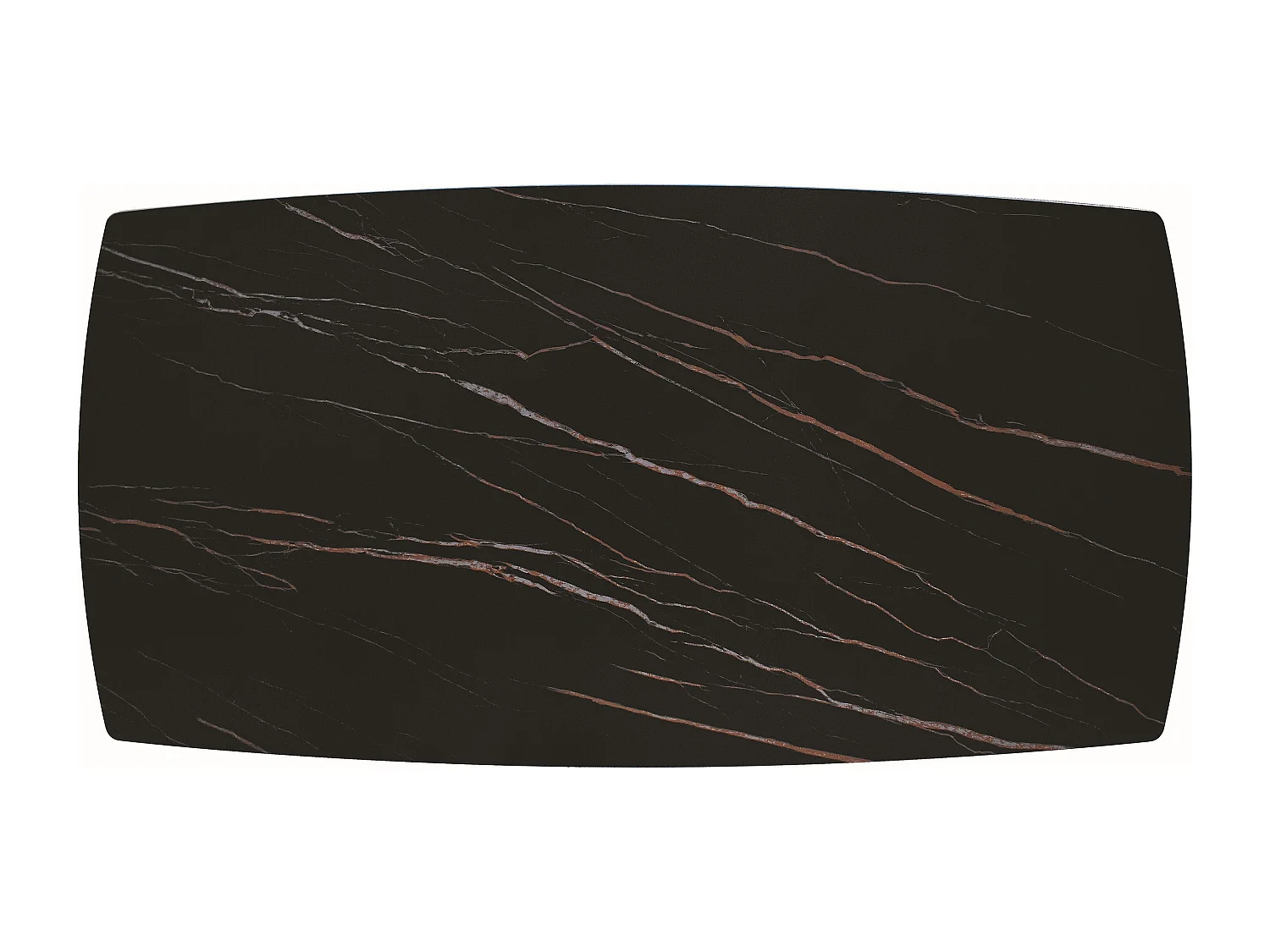 Table en vitrocéramique noire dorée, pieds en métal bronze 180x90-260x90cm - FIGARI