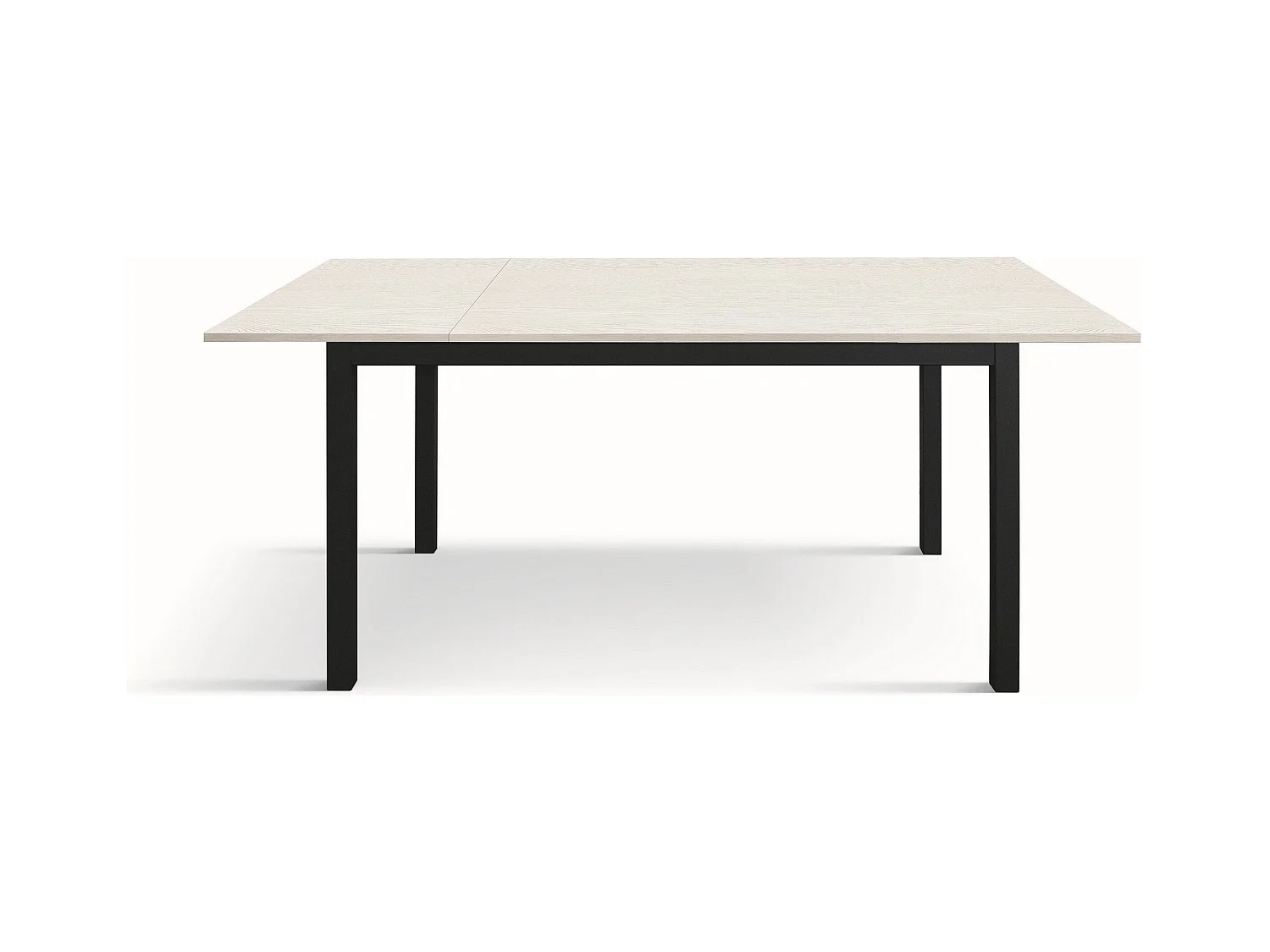 Houten tafel,essen wit, antraciet onderstel, ext.160x90-210x90cm - TROPEA
