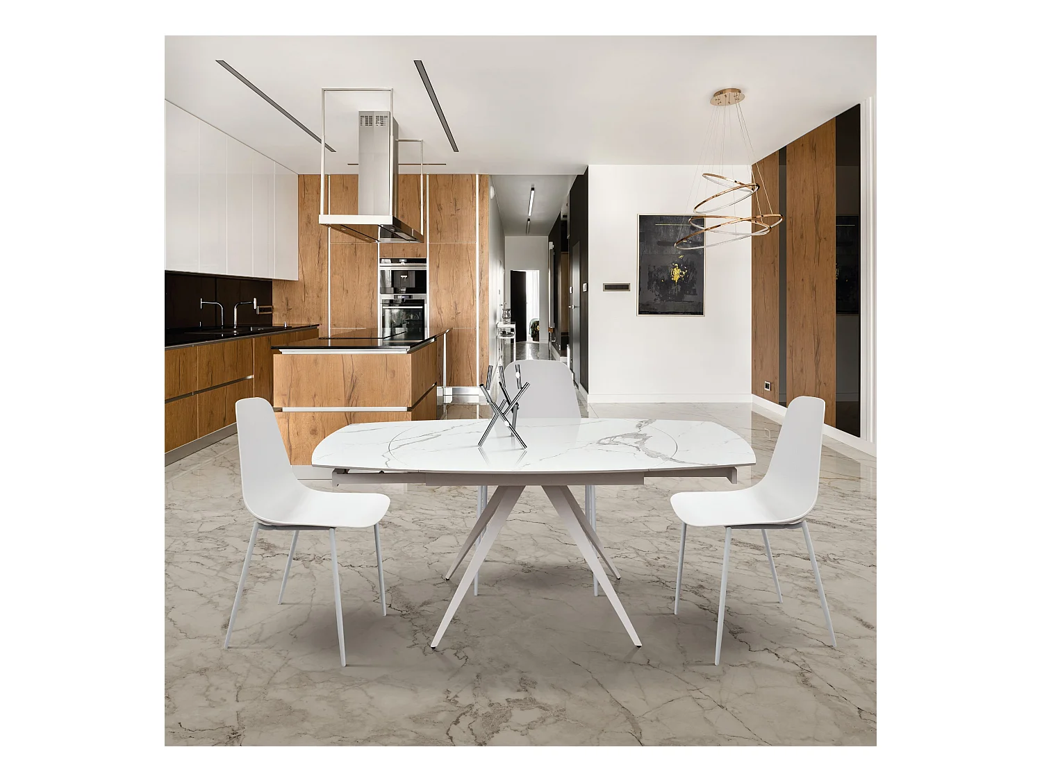 Stacjonarny stół marmurowy 140×90 - 200×90 cm - LAVEZZI