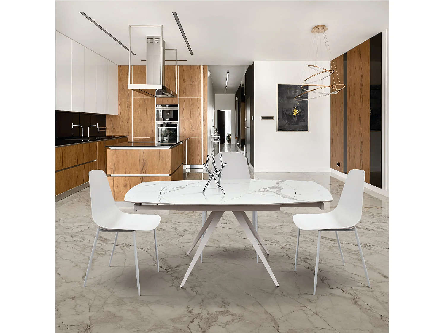 Statuarischer Marmortisch 140×90 - 200×90 cm - LAVEZZI