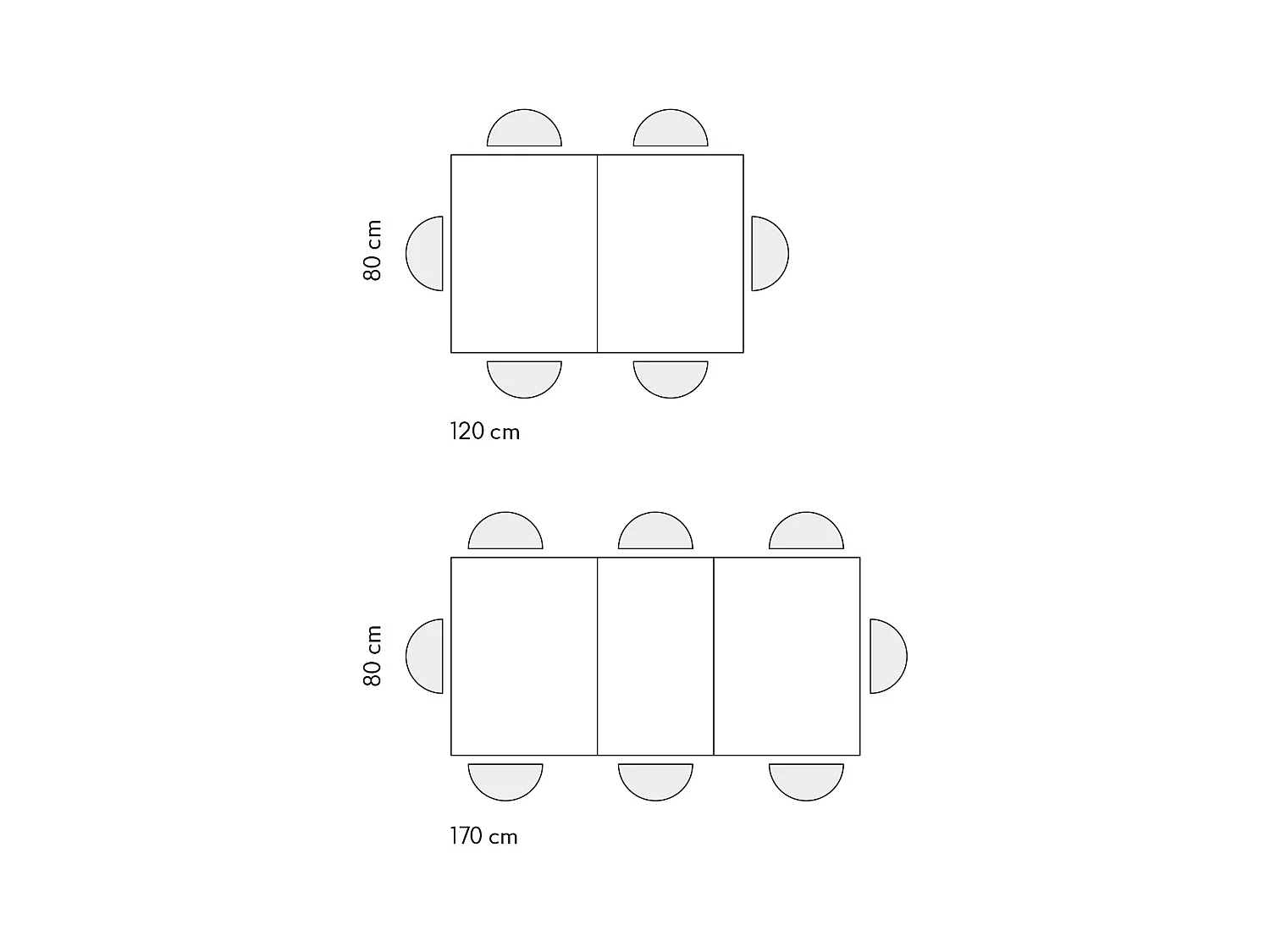 Mesa de madera acabado olmo perla, extensible 120×80 cm - 170×80 cm - LIPARI