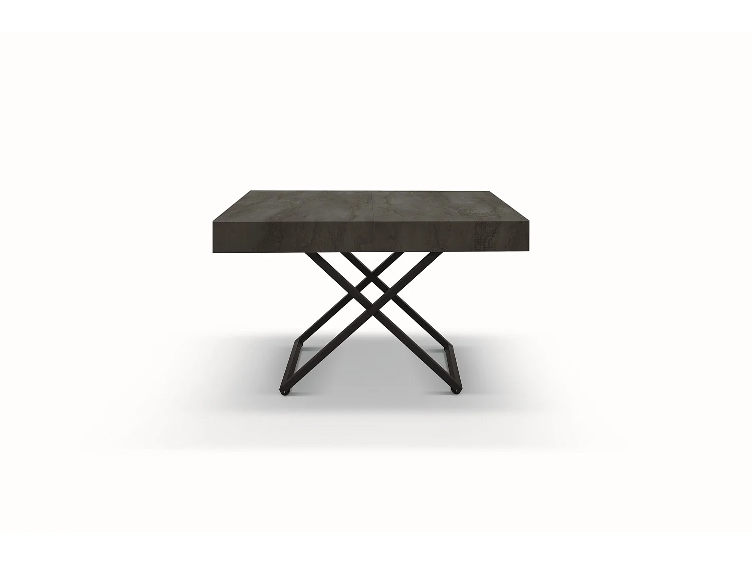 Drewniany stolik kawowy, stalowe wykończenie, czarna podstawa, rozkładany 120x80 - CAMOGLI