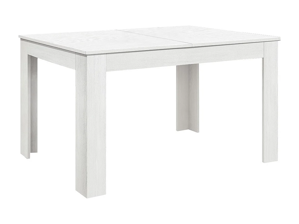 Houten tafel met witte afwerking en wit onderstel, uitschuifbaar 120×80-170×80 - LIPARI