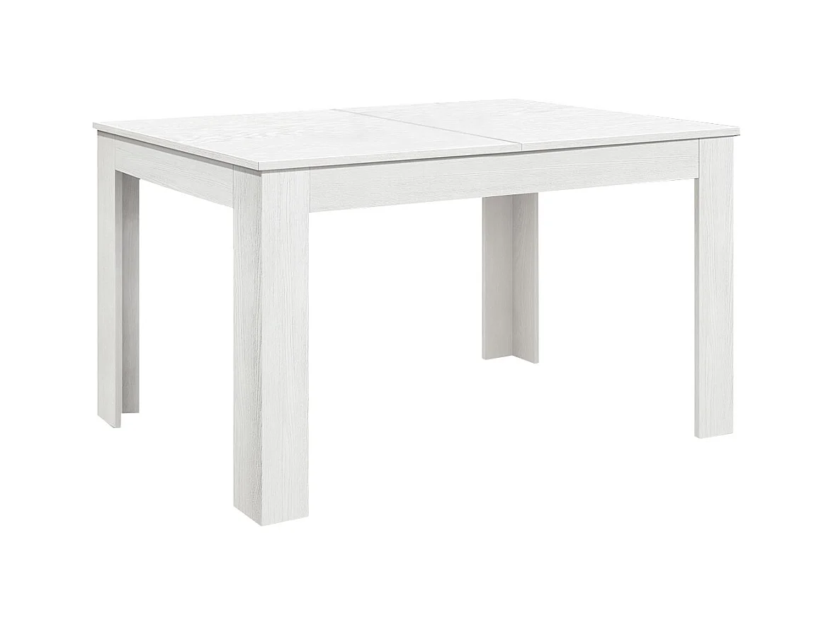 Table en bois avec finition blanche et base blanche, extensible 120×80-170×80 - LIPARI