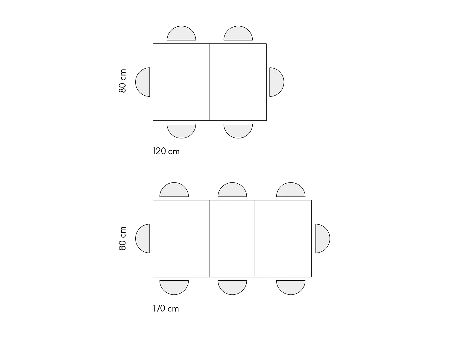Holztisch mit weißer Oberfläche und weißer Basis, ausziehbar 120×80-170×80 - LIPARI