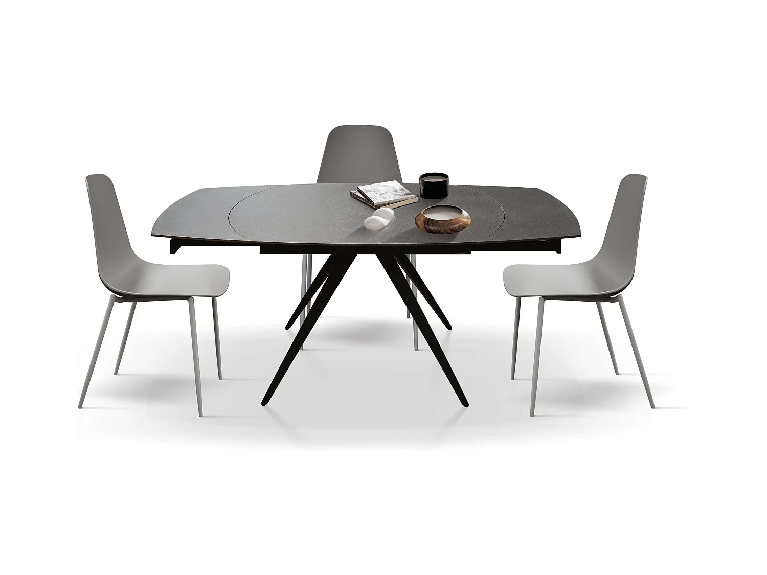 Mesa cinzenta grafite 140×90 - 200×90 cm - WASHINGTON