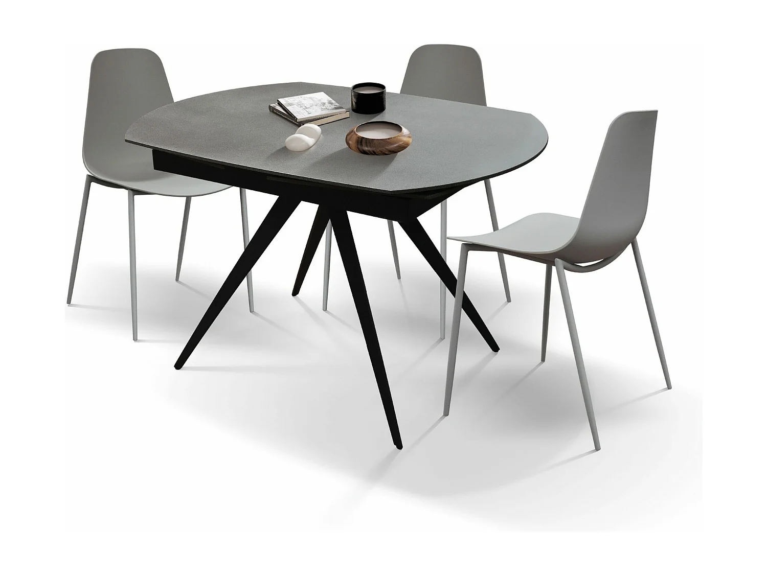 Table gris graphite 140×90 - 200×90 cm - WASHINGTON