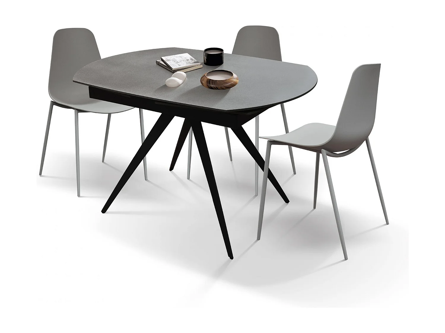 Table gris graphite 140×90 - 200×90 cm - WASHINGTON