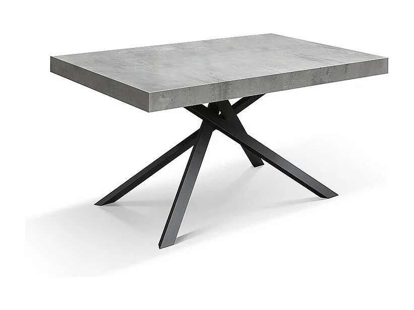 Table en bois, finition grise, base anthracite, extensible 160x90 - FORTE DEI MARMI