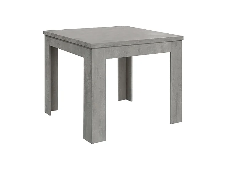 Table en finition gris ciment, pliante et extensible 90×90- 180×90 cm - LIPARI