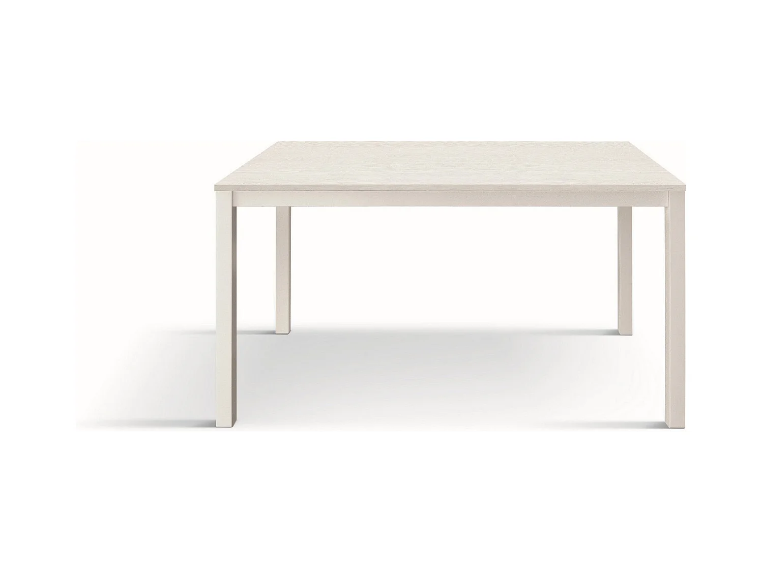 Holztisch, Esche weiß, Untergestell weiß, 140x80-190x80cm - TROPEA