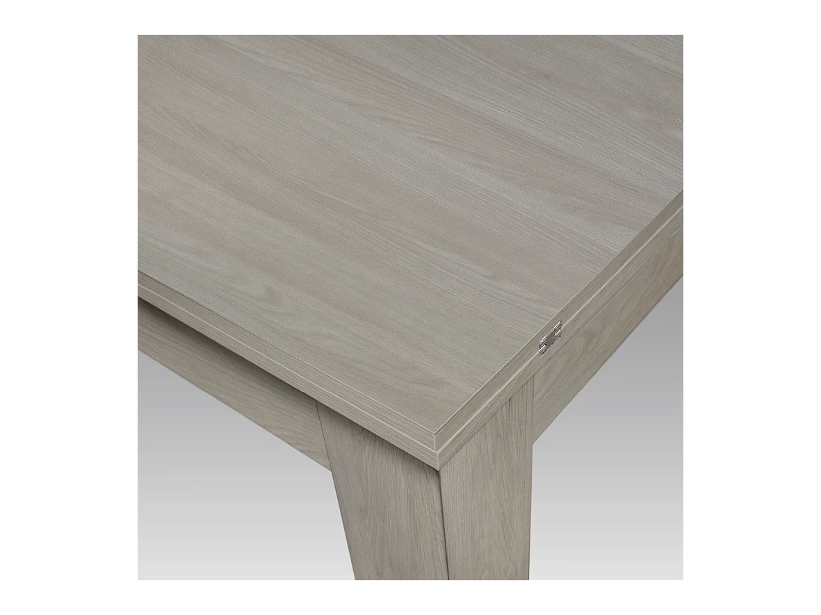 Mesa con acabado olmo perla, extensión abatible 90×90 cm - 180×90 cm - LIPARI