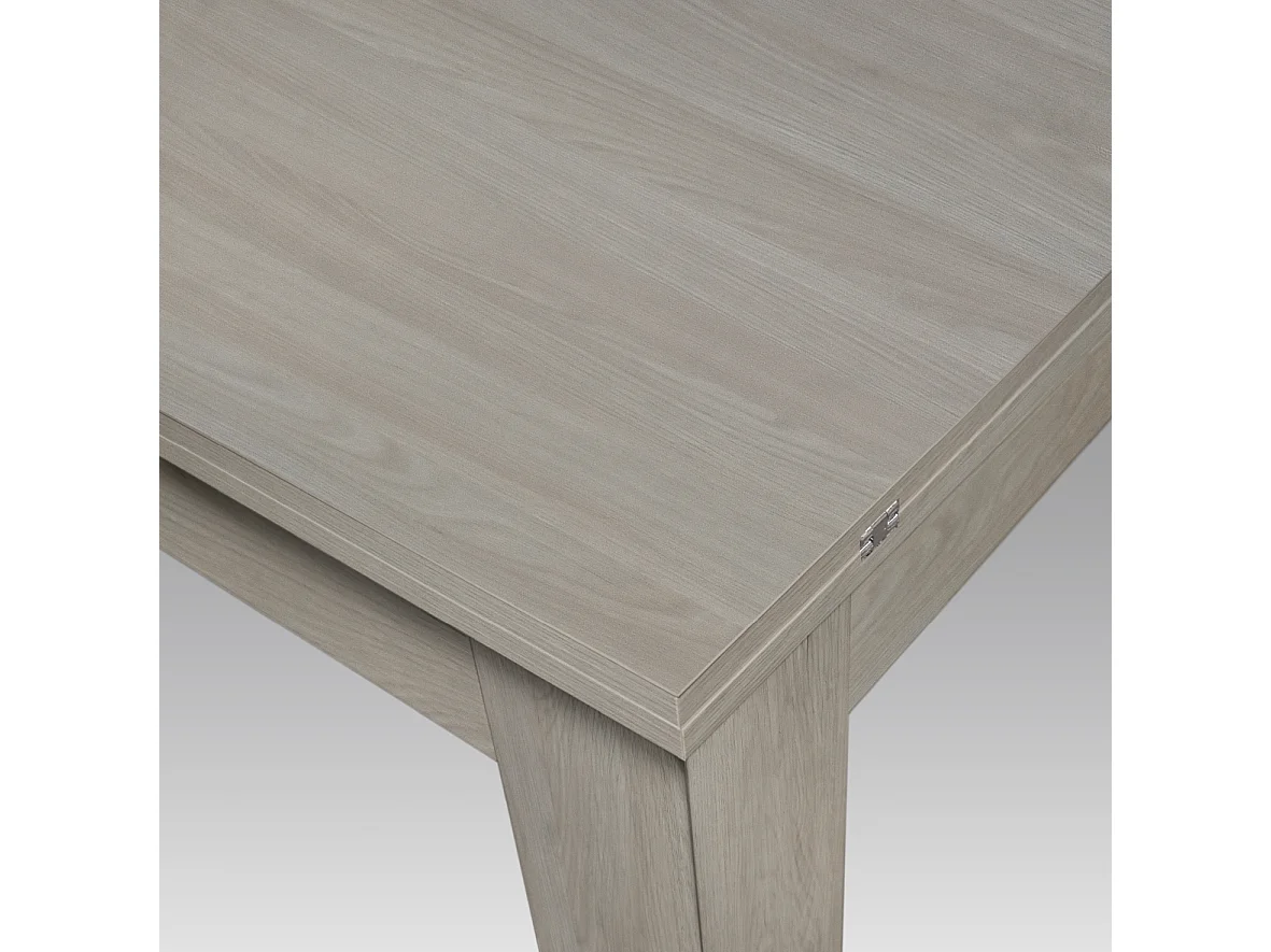 Table en orme perlé, rallonge pliante 90×90 cm - 180×90 cm - LIPARI