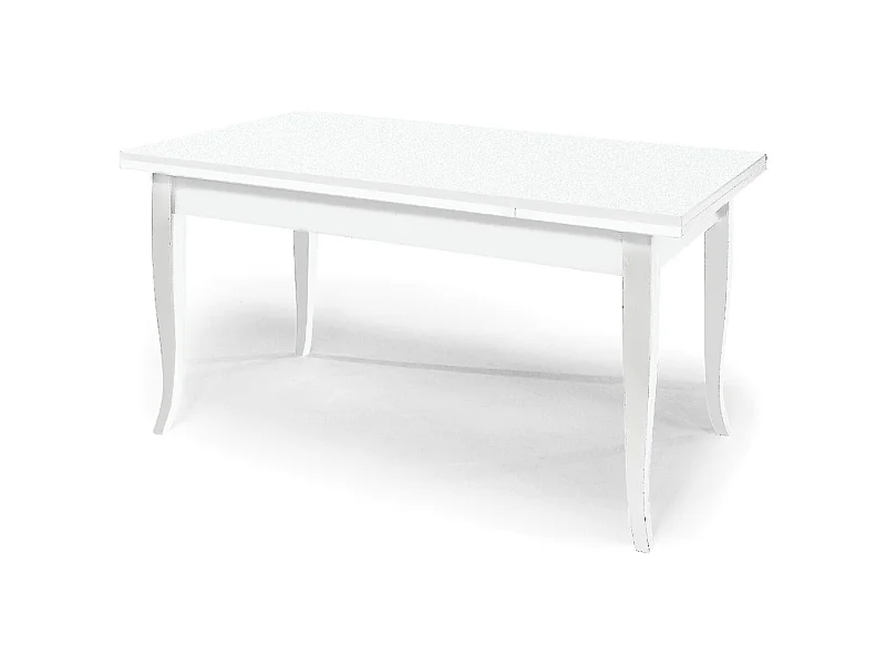 Table à rallonge en bois blanc 120x80 - 200x80 cm - SANTA CROCE