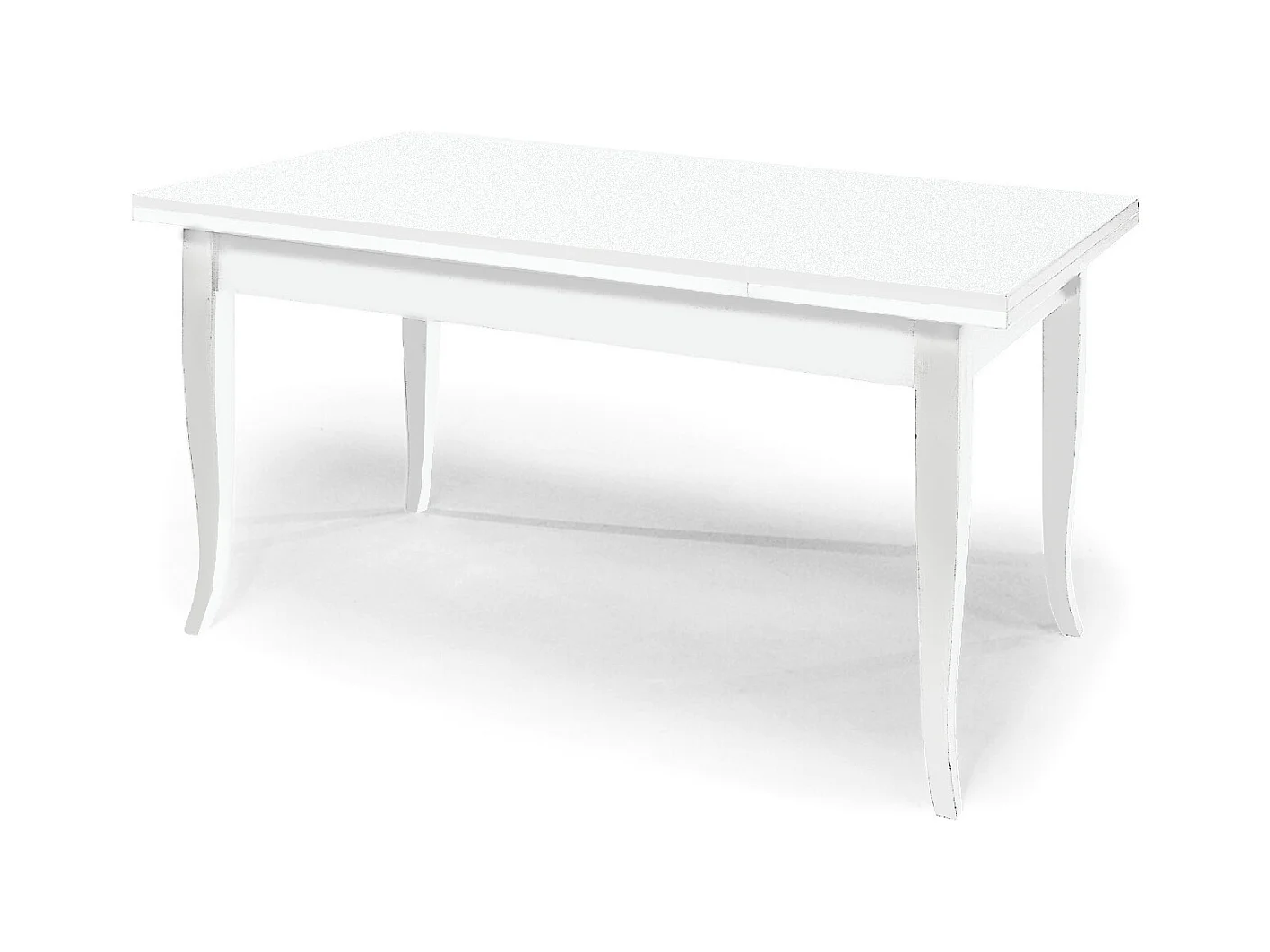 Ausziehbarer weißer Holztisch 120x80 - 200x80 cm - SANTA CROCE