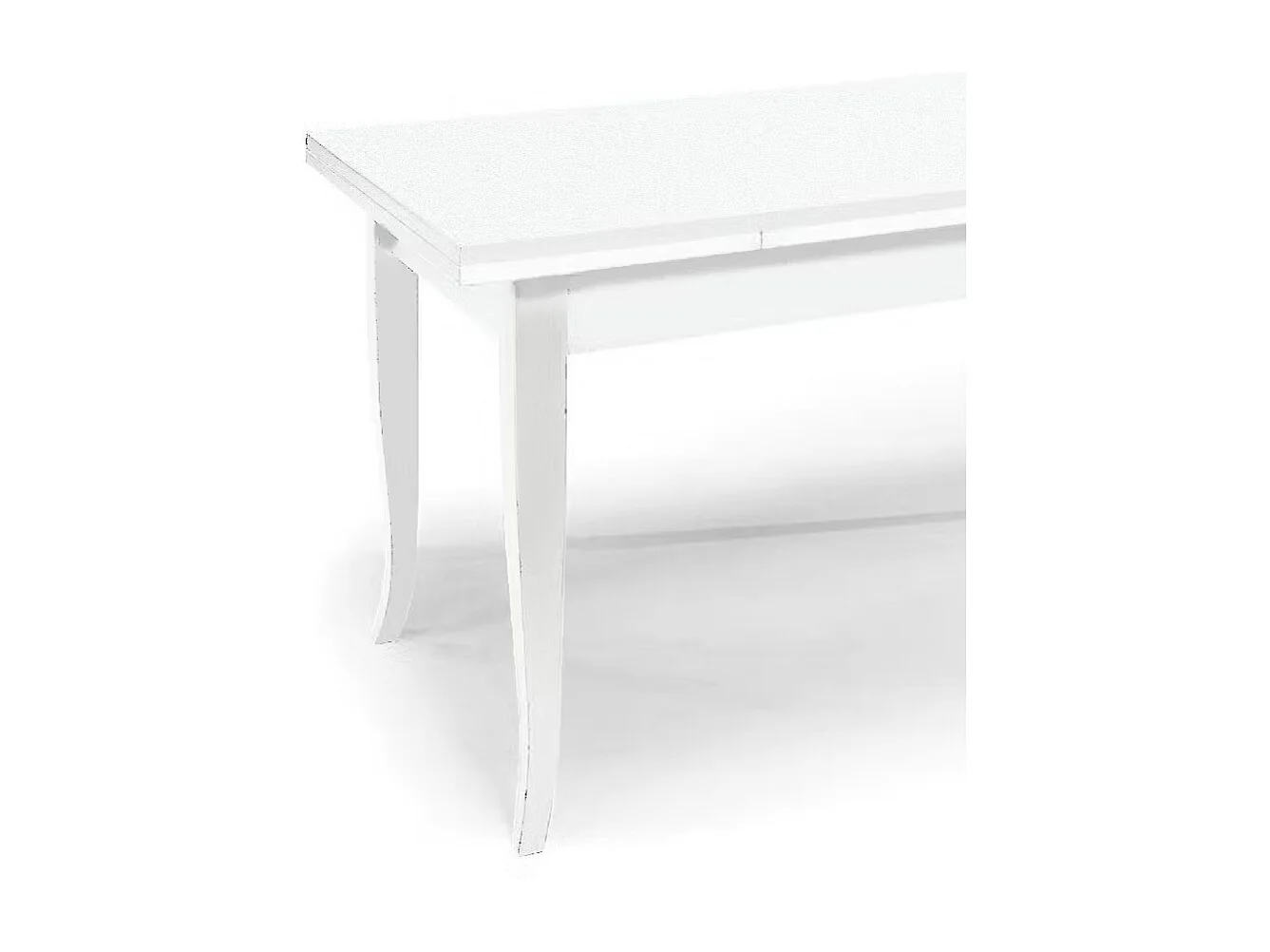 Table à rallonge en bois blanc 120x80 - 200x80 cm - SANTA CROCE