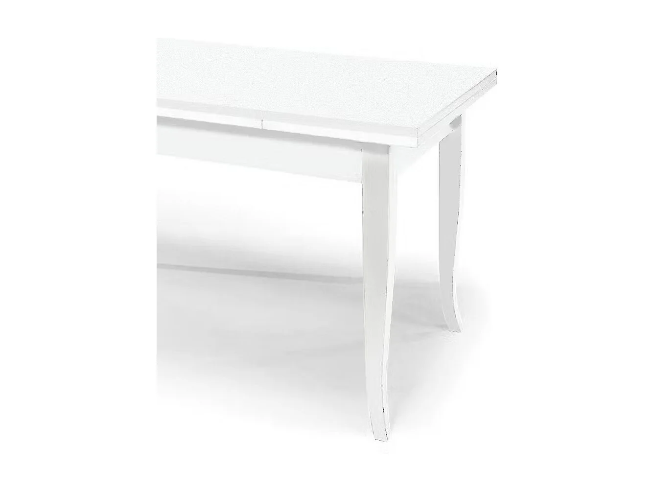 Table à rallonge en bois blanc 120x80 - 200x80 cm - SANTA CROCE