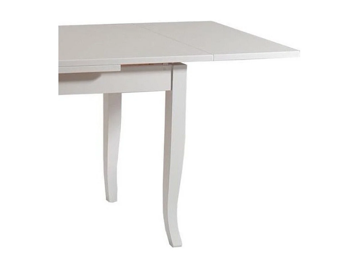 Table à rallonge en bois blanc 120x80 - 200x80 cm - SANTA CROCE