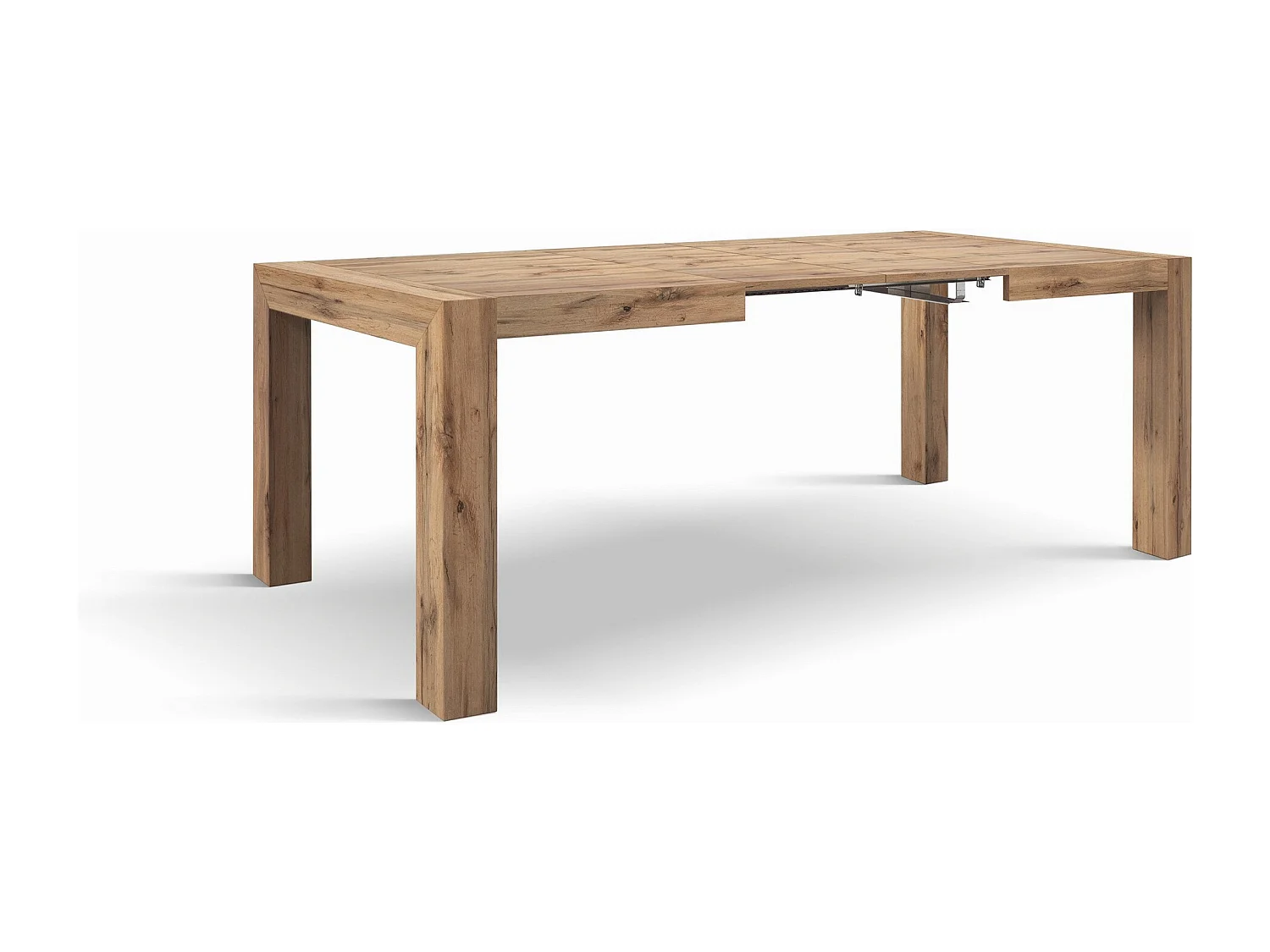 Mesa de madeira, acabamento em carvalho rústico, ext.160x90-240x90cm - MARZAMEMI