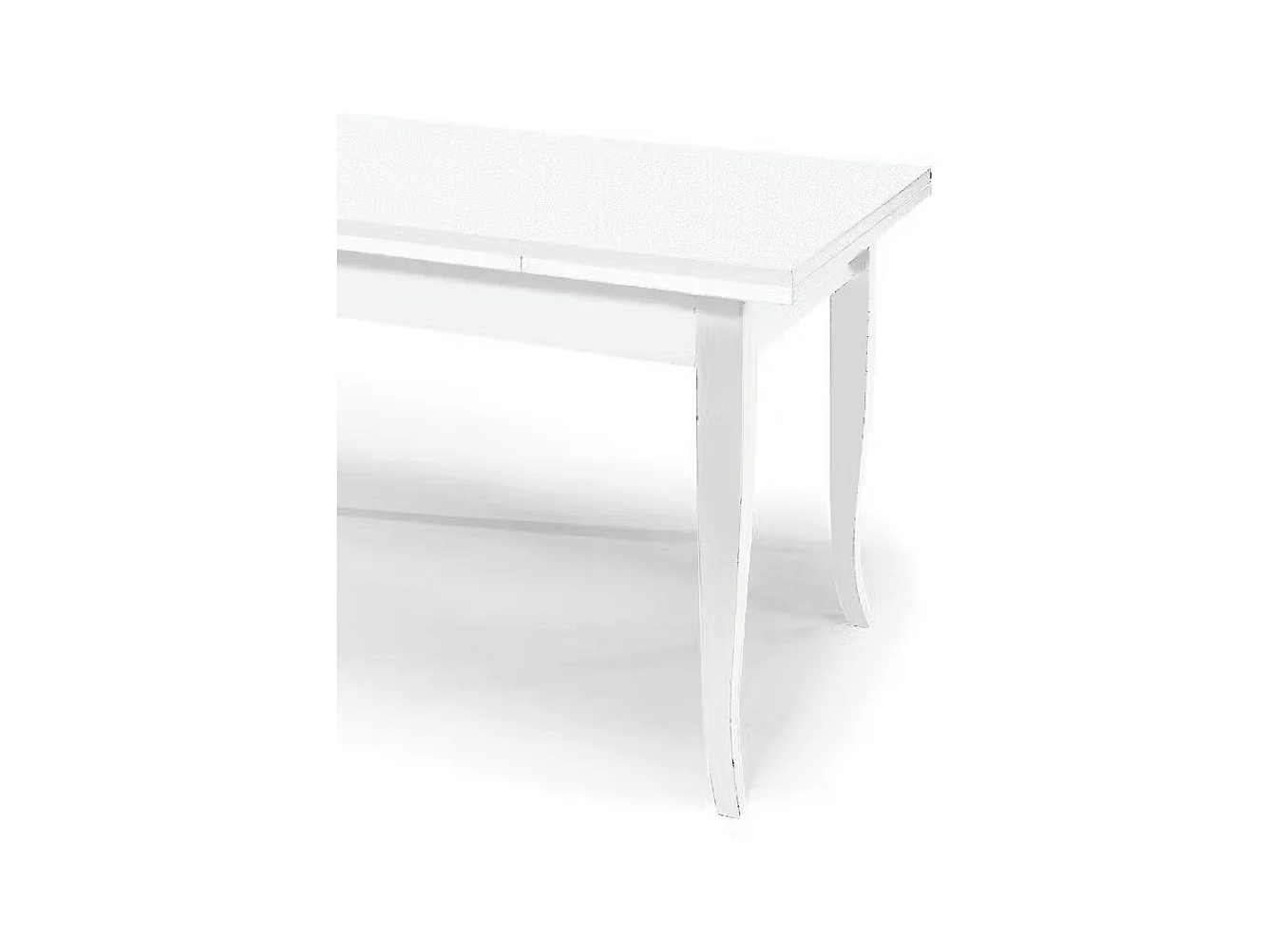 Ausziehbarer weißer Holztisch 160x85 - 240x85 cm - SANTA CROCE