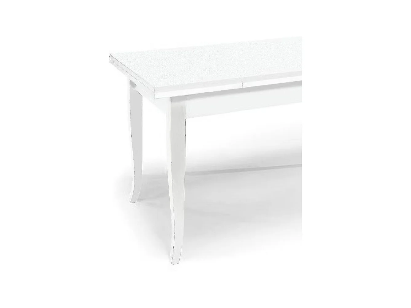 Uitschuifbare witte houten tafel 160x85 - 240x85 cm - SANTA CROCE