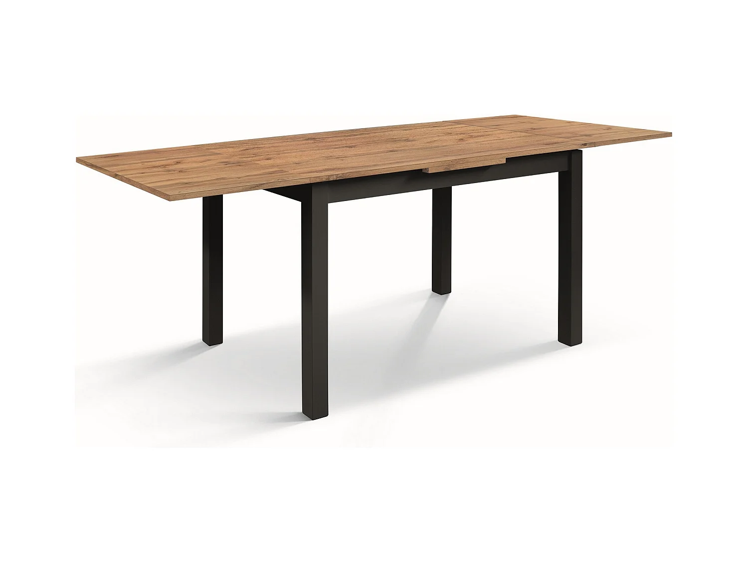 Eikenhouten tafel, antraciet poten, 110x70-190x70cm - POSITANO