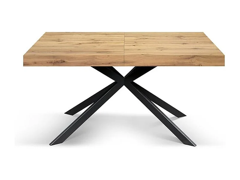 Holztisch, Ausführung Eiche, Sockel X anthrazit, ausziehbar 140x90 - CAMAIORE