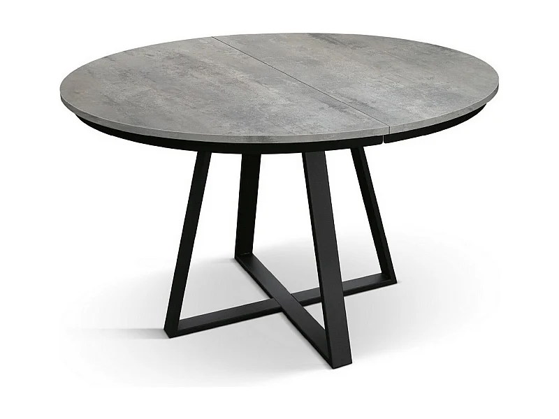 Mesa redonda de madeira cinzento-cimento, base antracite, ext. ⌀120 - PANTELLERIA