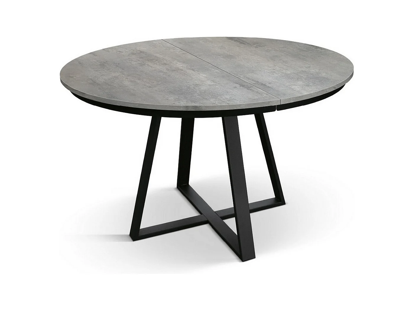 Runder zementgrauer Holztisch, anthrazitfarbenes Gestell, ext.⌀120 - PANTELLERIA