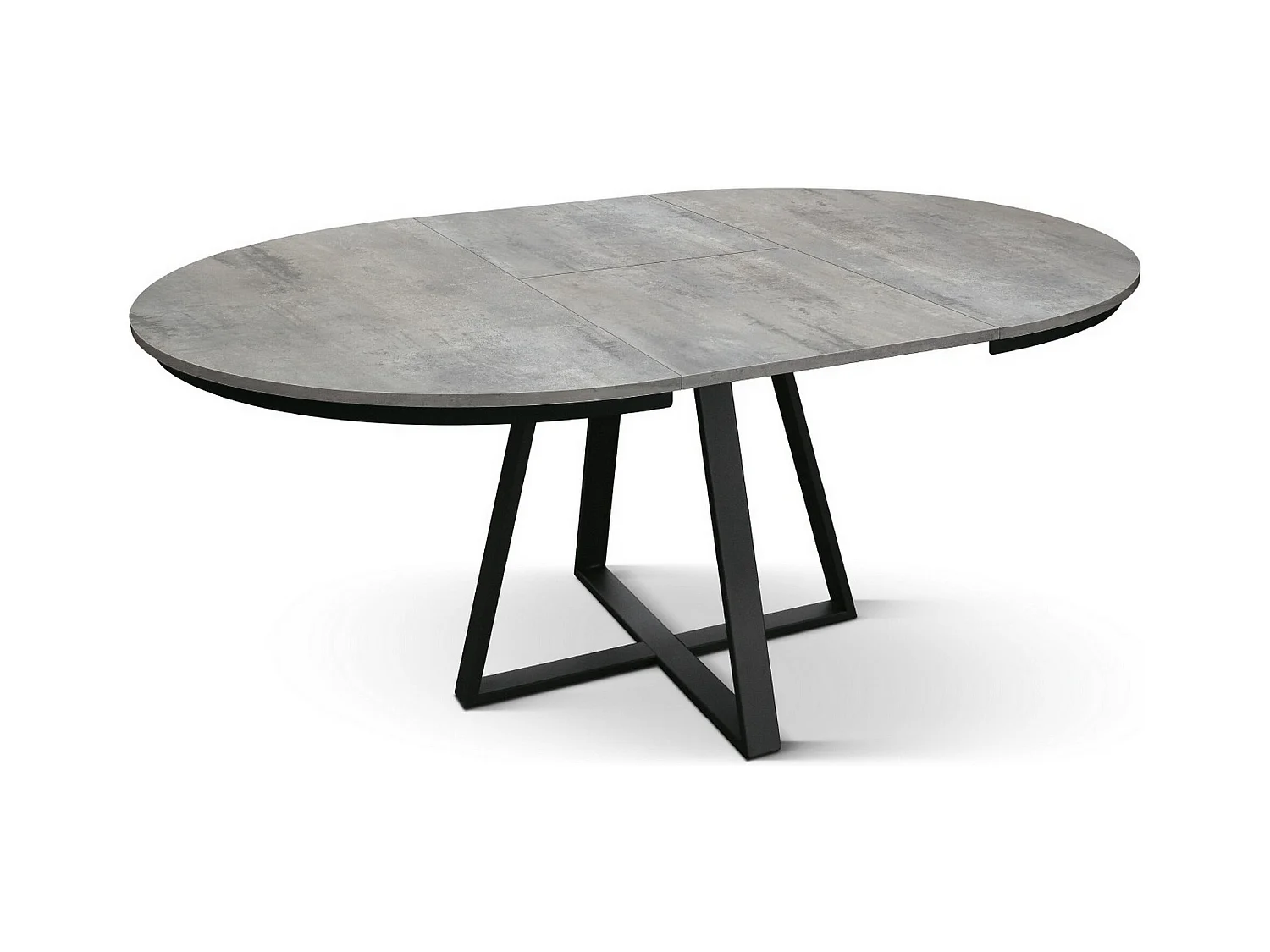 Ronde tafel in cementgrijs hout, antraciet onderstel, ext.⌀120 - PANTELLERIA