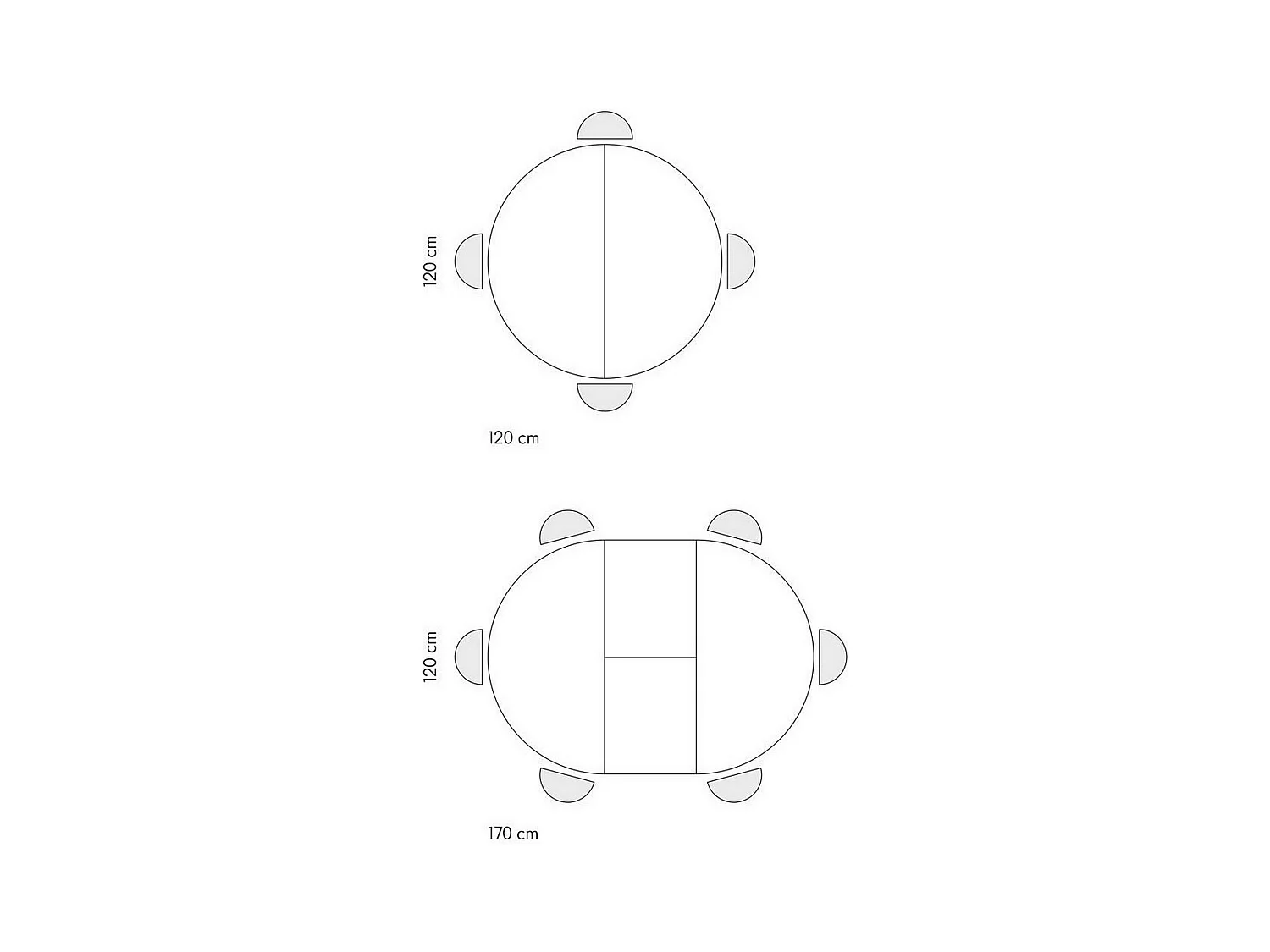 Ronde tafel in cementgrijs hout, antraciet onderstel, ext.⌀120 - PANTELLERIA