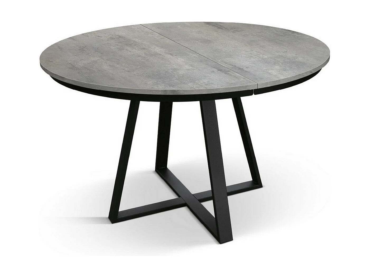 Table ronde en bois gris ciment, base anthracite, ext.⌀120 - PANTELLERIA