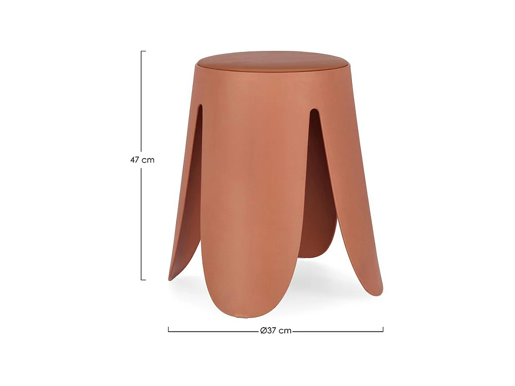 2er Set Hocker aus terrakottafarbenem Polypropylen - IMOGEN