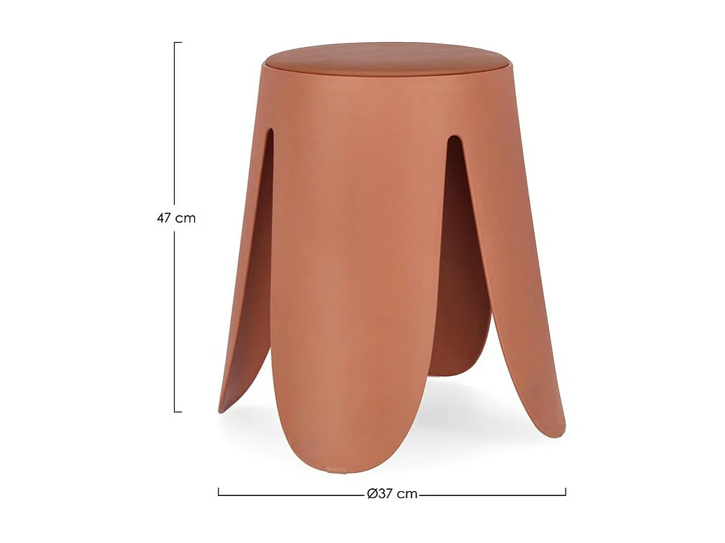 Set di 2 sgabelli in polipropilene terracotta - IMOGEN