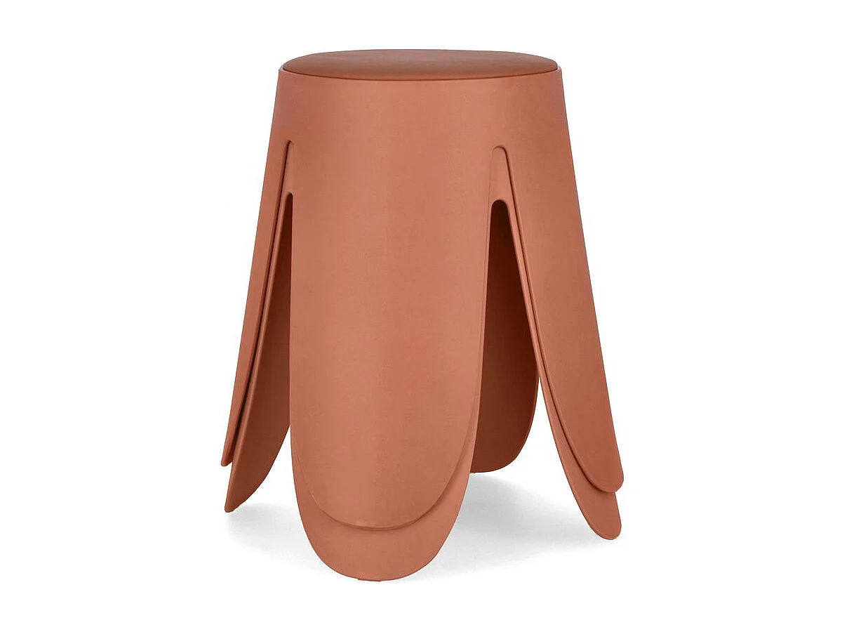 Set di 2 sgabelli in polipropilene terracotta - IMOGEN