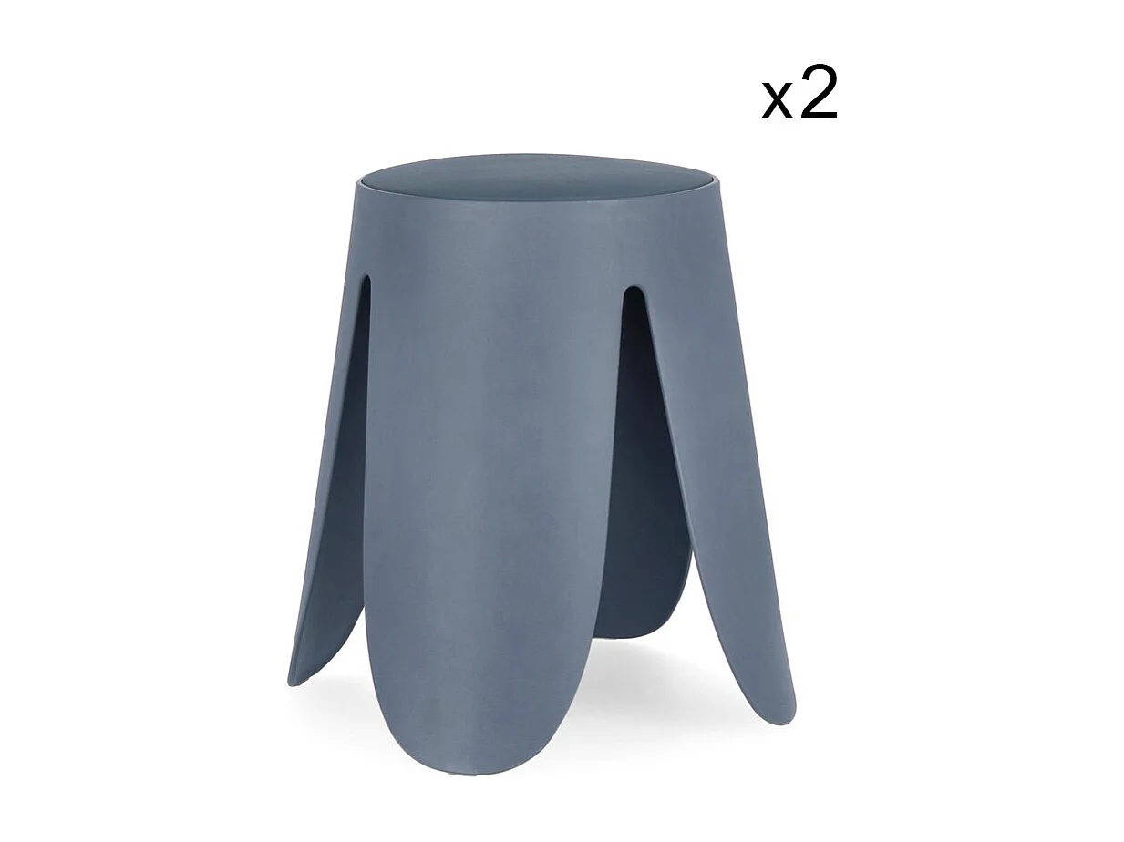 Lot de 2 tabourets en polypropylène laiton - IMOGEN