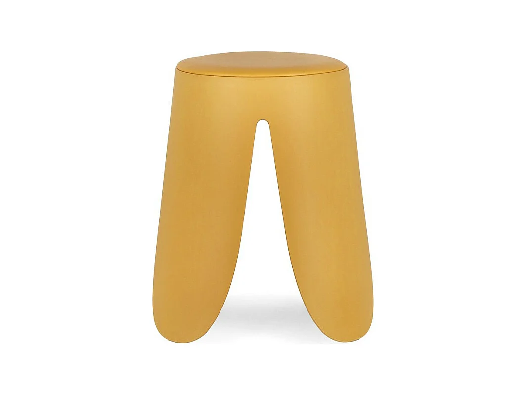 Lot de 2 tabourets en polypropylène moutarde - IMOGEN