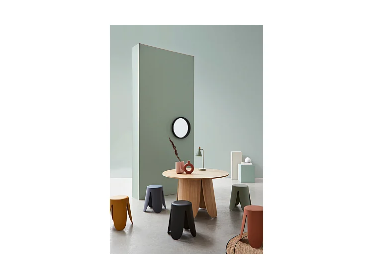 Lot de 2 tabourets en polypropylène moutarde - IMOGEN