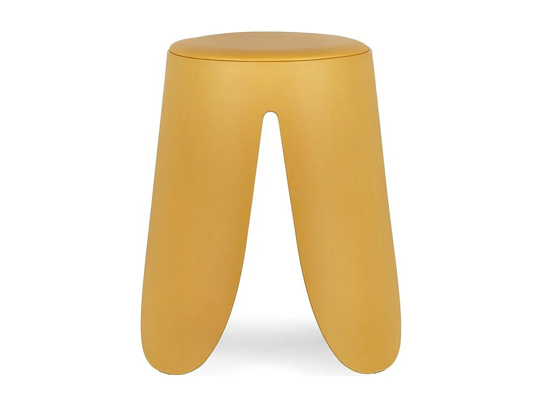 Lot de 2 tabourets en polypropylène moutarde - IMOGEN