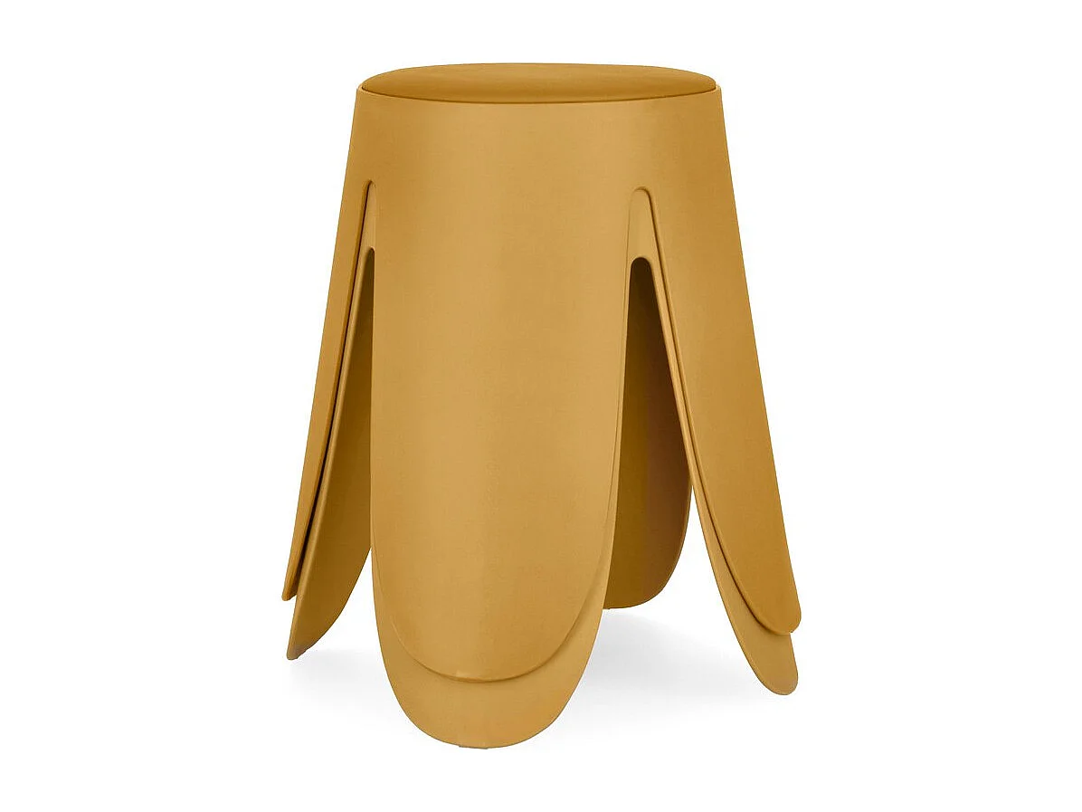 Lot de 2 tabourets en polypropylène moutarde - IMOGEN