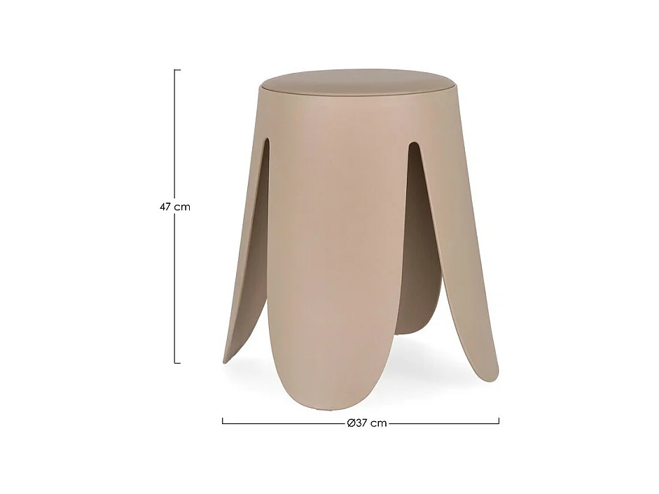 Set van 2 krukken in ivoorkleurig polypropyleen - IMOGEN