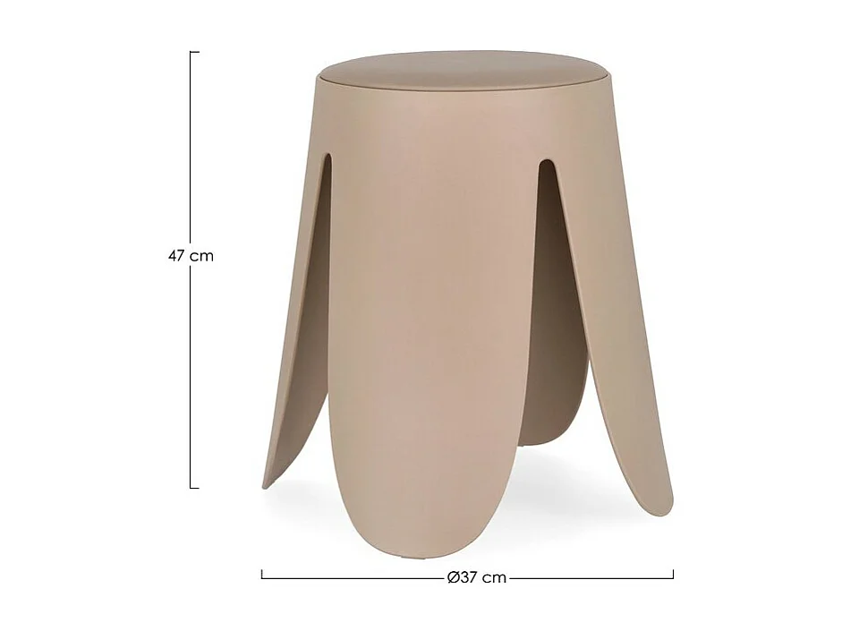 Lot de 2 tabourets en polypropylène ivoire - IMOGEN