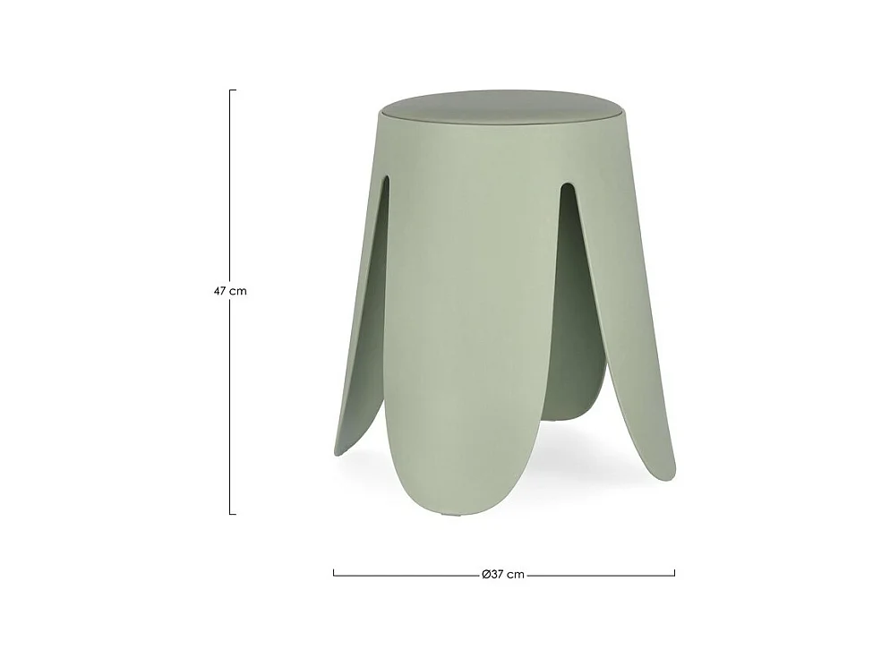 Lote de 2 taburetes de polipropileno verde oliva - IMOGEN