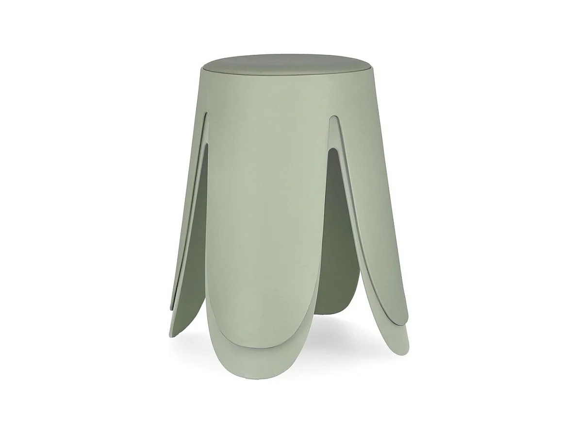 Lote de 2 taburetes de polipropileno verde oliva - IMOGEN